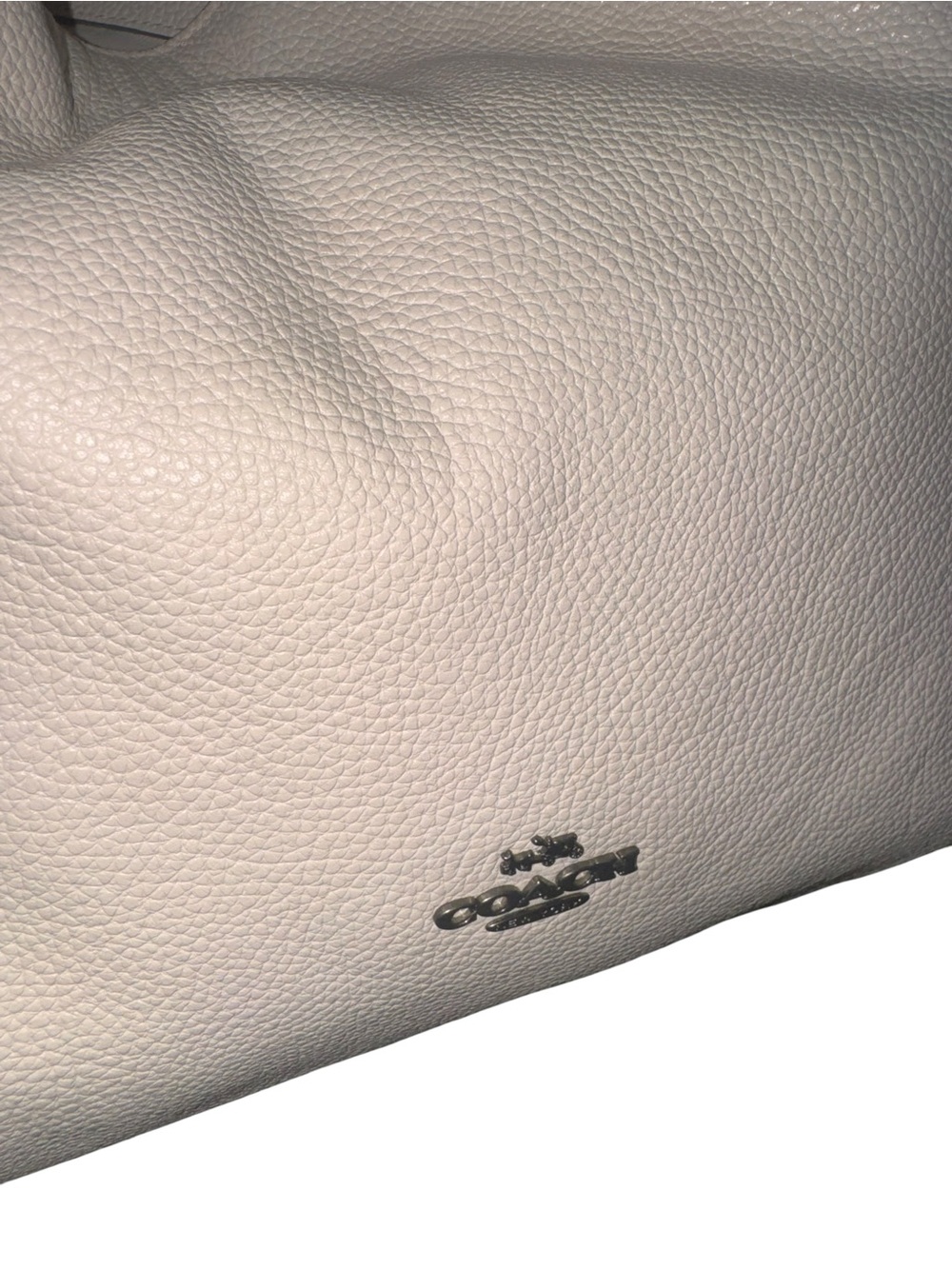 Coach Edie 31 Bandana Rivets Pebble Leather Shoulder Bag, Chalk White - Picture 2 of 13